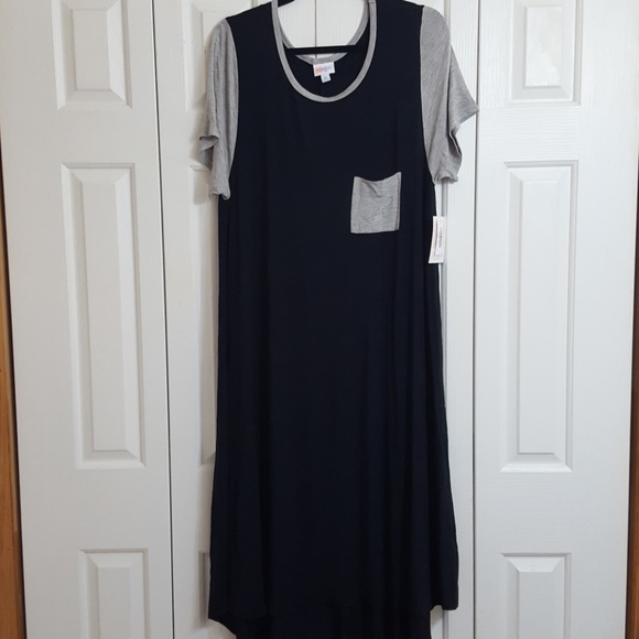 LuLaRoe Dresses & Skirts - Lularoe Carly dress XL grey black NWT